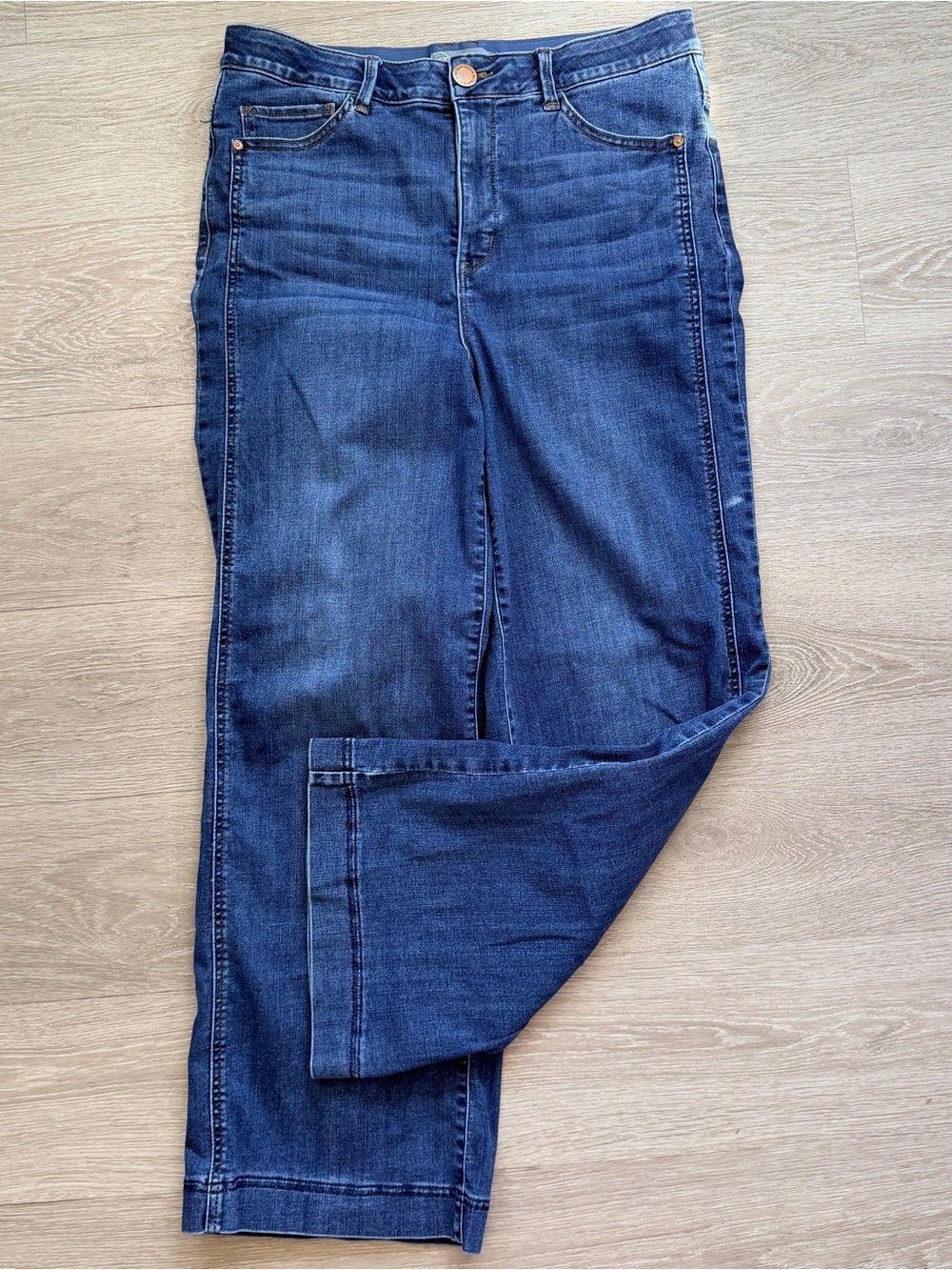Wit & Wisdom High Rise Wide Leg Denim Jeans, Size 14